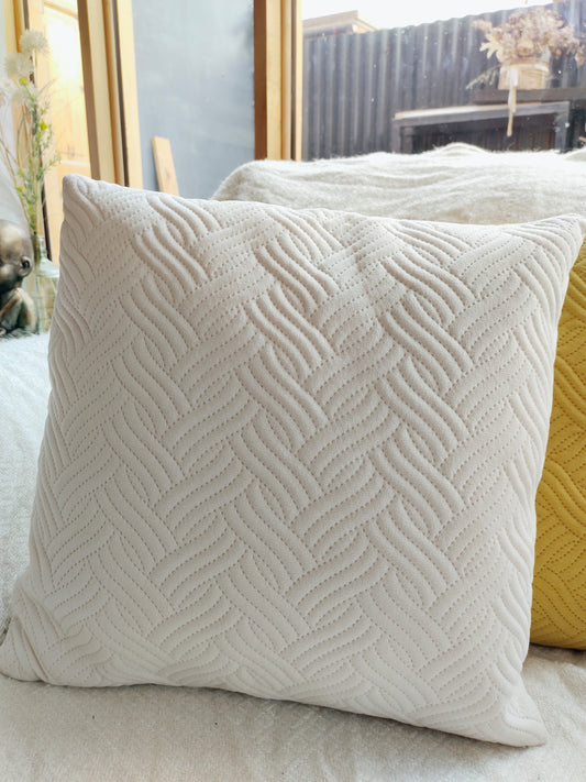 FUNDA COJÍN TRENZA CRUDO