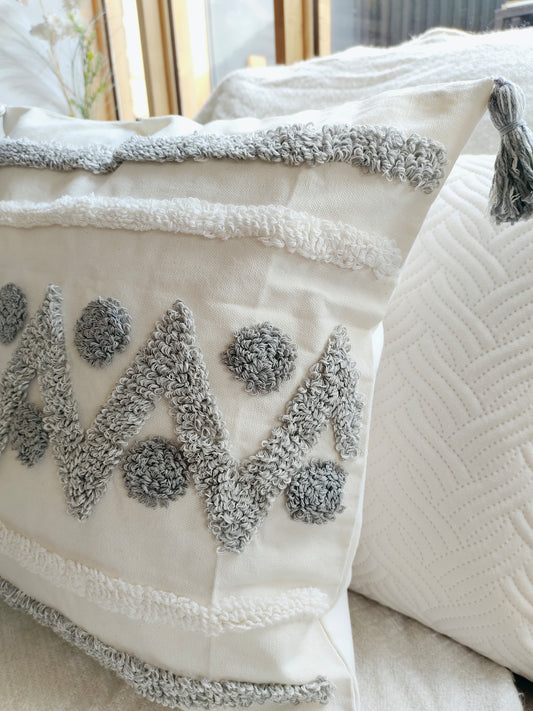 FUNDA COJÍN ZIG ZAG GRIS